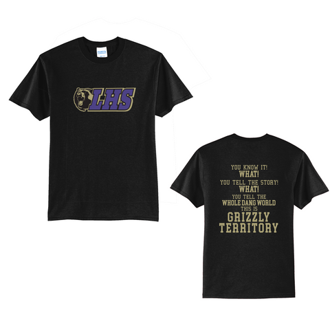 **SALE** LASSEN FOOTBALL - GRIZZLY CHANT - Port & Co™ Core Blend Tee. PC55