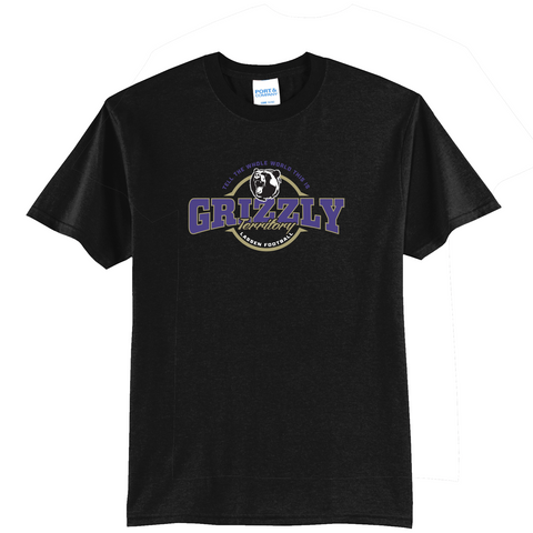 **SALE** LASSEN FOOTBALL - TELL THE WHOLE WORLD THIS IS GRIZZLY TERRITORY- Port & Co™ Core Blend Tee. PC55