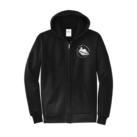 LAKE ALMANOR CHRISTIAN SCHOOL - Port & Co™ Core Fleece Full-Zip Hooded Sweatshirt. PC78ZH