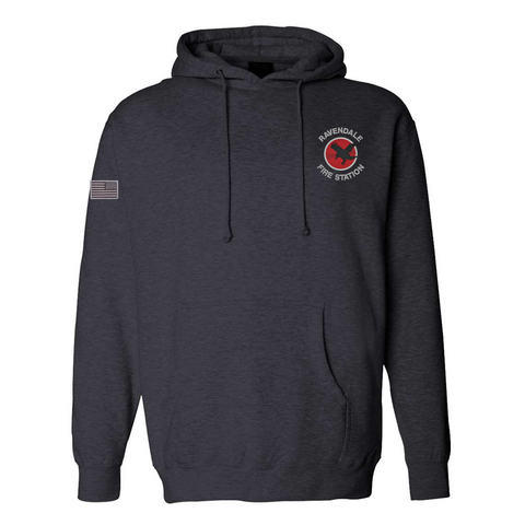 Ravendale Fire Station - Independent Heavyweight Hooded Sweatshirt - Charcoal Heather