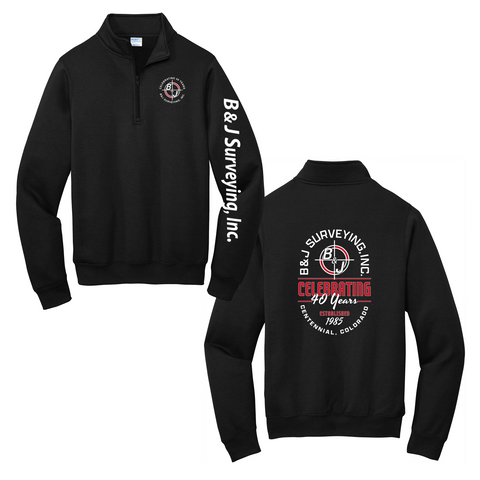 B&J Surveying, Inc. - 40TH ANNIVERSARY - 1/4 ZIP SWEATSHIRT