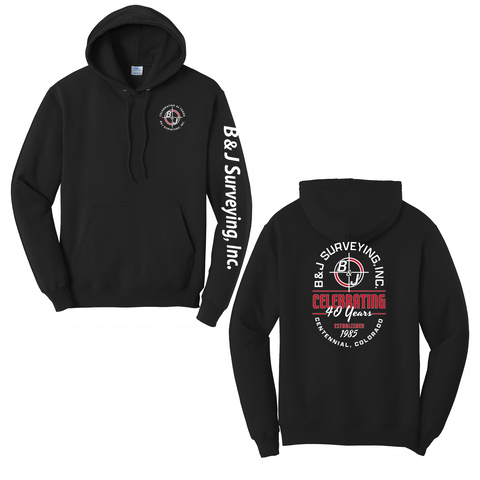 B&J Surveying, Inc. - 40TH ANNIVERSARY - HOODED SWEATSHIRT