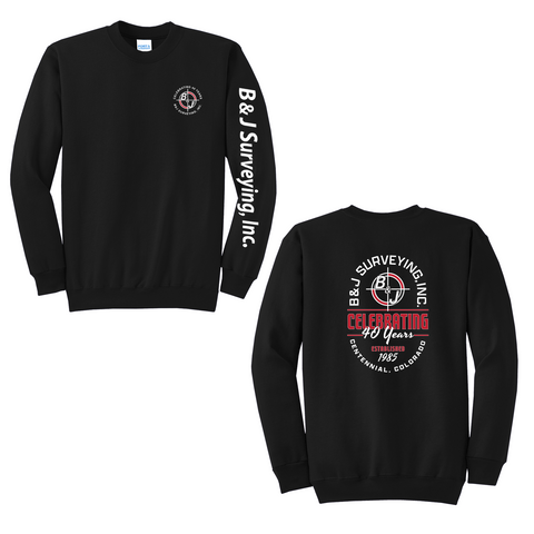 B&J Surveying, Inc. - 40TH ANNIVERSARY - CREW NECK SWEATSHIRT