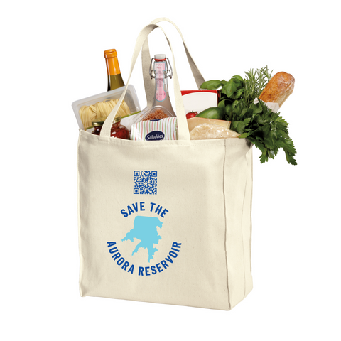 SAVE THE AURORA RESERVOIR - Port Authority® Ideal Twill Over-the-Shoulder Grocery Tote