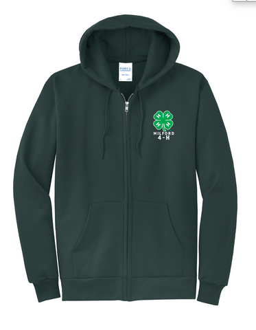 MILFORD 4-H - Full Zip Hooded Sweatshirt