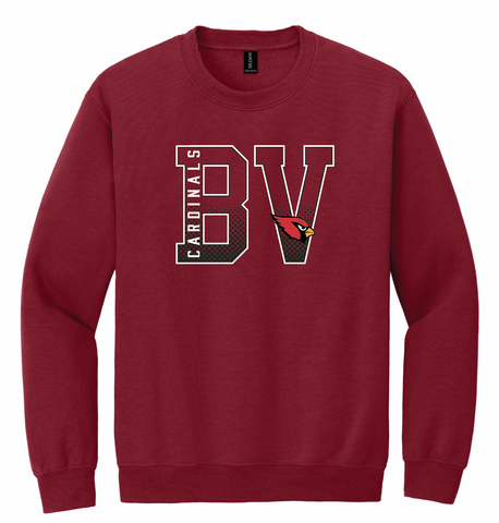 BIG VALLEY CARDINALS - 18000B  Gildan® Youth Heavy Blend™ Crewneck Sweatshirt - BV DESIGN