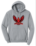 BIG VALLEY CARDINALS - PC78H  Port & Co™ Core Fleece Pullover Hooded Sweatshirt - FLYING CARDINAL DESIGN