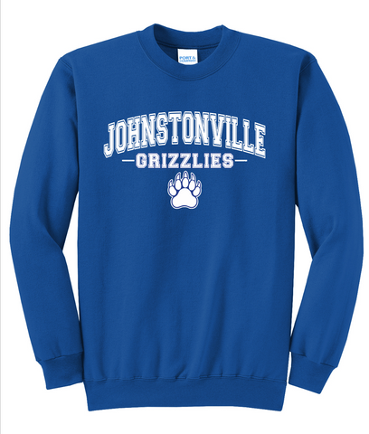 JOHNSTONVILLE GRIZZLIES - PC78 Port & Co® Core Fleece Crewneck Sweatshirt - CLASSIC DESIGN