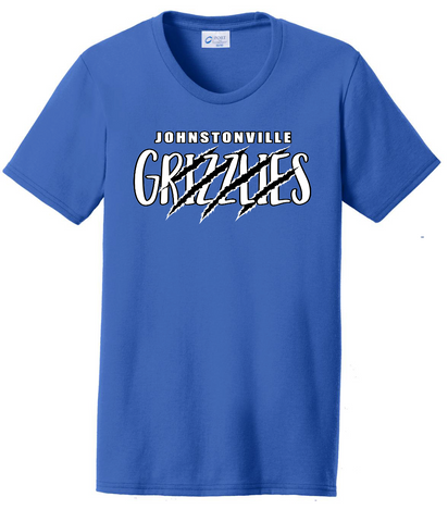 JOHNSTONVILLE GRIZZLIES - LPC55 Port & Co® Women's Core Blend Tee CLAW MARK DESIGN