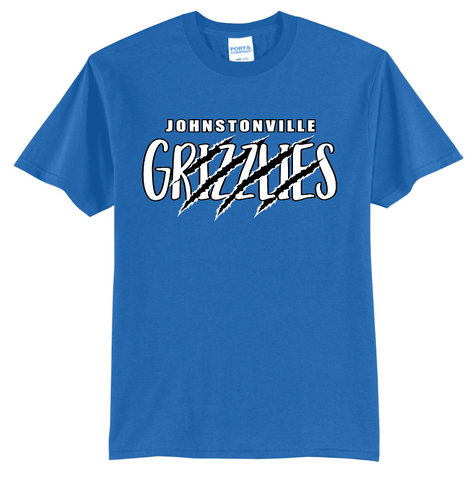 JOHNSTONVILLE GRIZZLIES - PC55 Port & Co® Core Blend Tee - CLAW MARK DESIGN