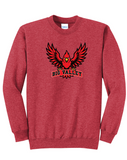 BIG VALLEY CARDINALS - PC78  Port & Co™ Core Fleece Crewneck Sweatshirt - FLYING CARDINAL DESIGN