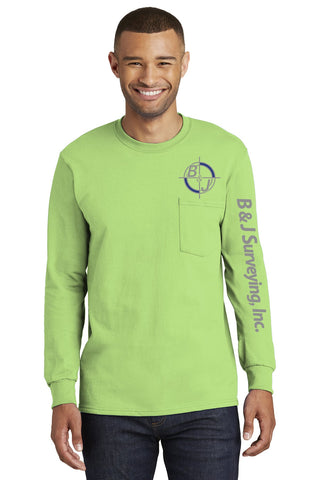 B&J Surveying, Inc. - Port & Company Long Sleeve Essential Pocket Tee **TALL**