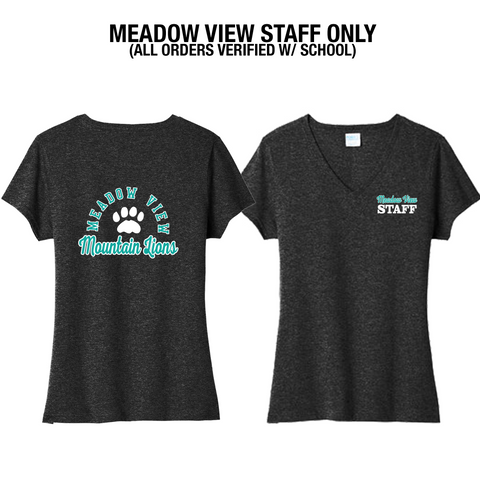 Meadow View School STAFF - Ladies V-Neck T-shirt