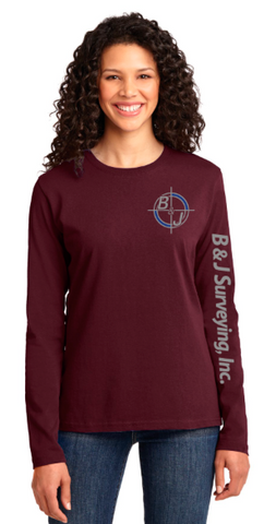 B&J Surveying, Inc. - Port & Company Ladies Long Sleeve Core Cotton Tee