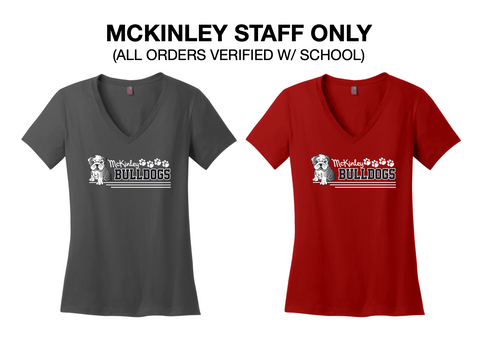 McKinley School STAFF - Ladies V-Neck T-shirt