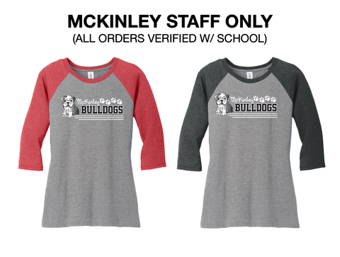 McKinley School STAFF - Ladies Baseball T-shirt